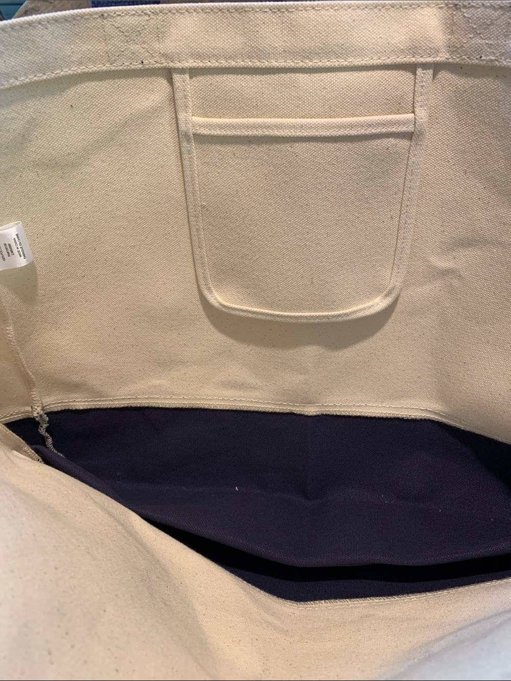 Life Is Good Canvas Tote with Floral Design - Navy & Cream - Picture 6 of 11